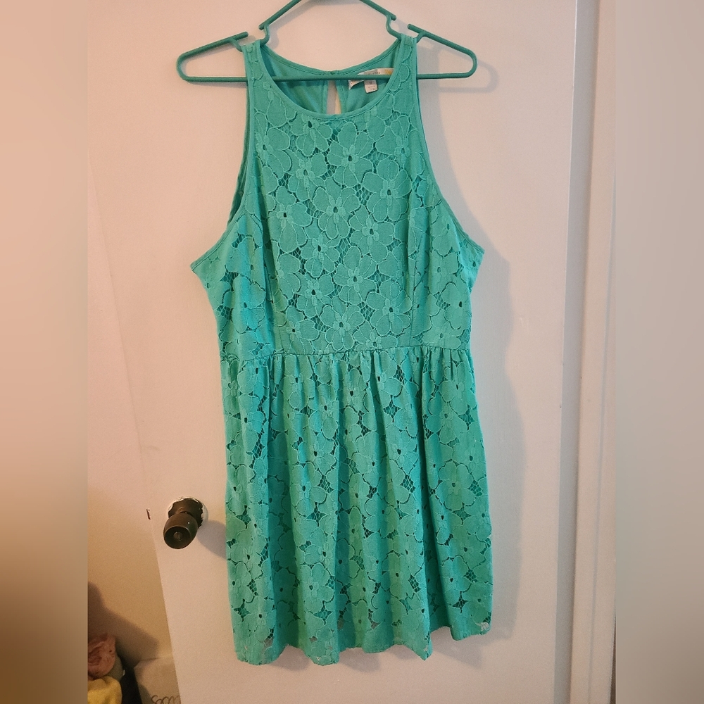 Lauren Conrad teal floral dress